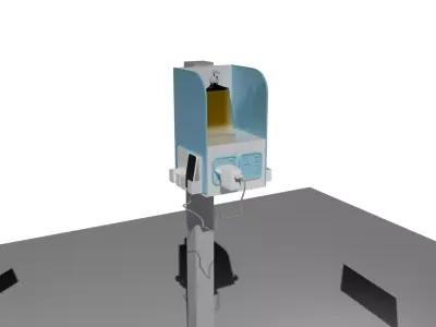 Portable Charging Station for Mobile with Sanitizer Low-poly 3D model