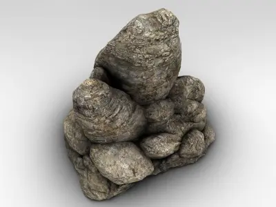 Detailed rock formation Low-poly 3D model