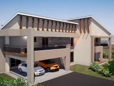 Proposed four bedroom house with maidroom 3D model