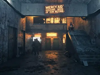 Realistic Abandoned Shelter Scene  Blender Environment 3D model