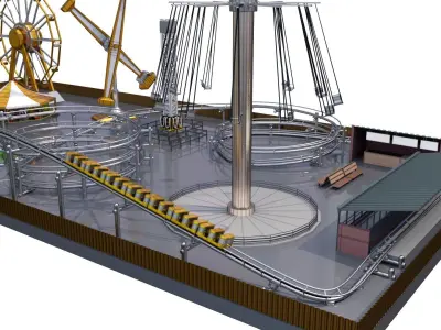 Low Poly Theme Park 3D model