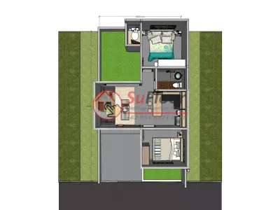 House 6x11m code 647 - Sketchup 3D model 3D model 3D model