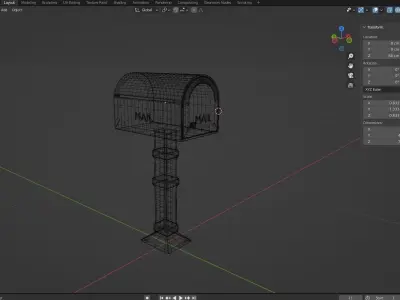 MAIL BOX 02 Low-poly 3D model