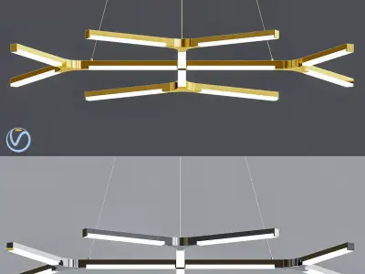 Quad Y LED Chandelier by Sonneman 3D model purchase