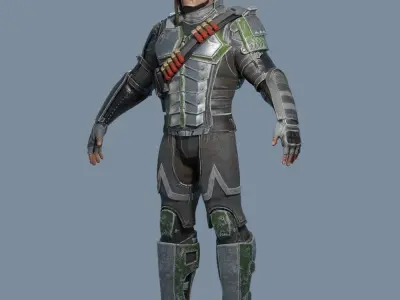 Sci-Fi Assault Hero Low-poly 3D model