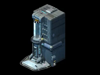 Sci Fi Building-connection wall 06 3D model