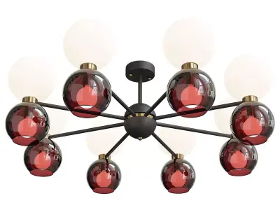 LAVINIA chandelier with glass balls Low-poly 3D model
