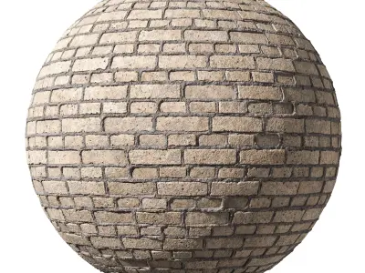 Brick Wall PBR Material 04 3D model
