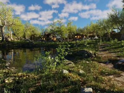 Cabins Scene 3D model