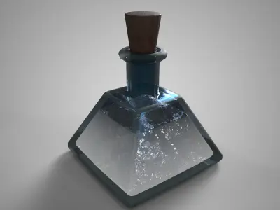 Fantasy Potion Bottle Divine White Elixir Game Ready 3D Model Low-poly 3D model