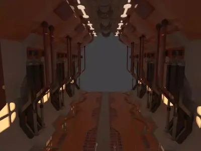 Sci-fi corridor 3D model