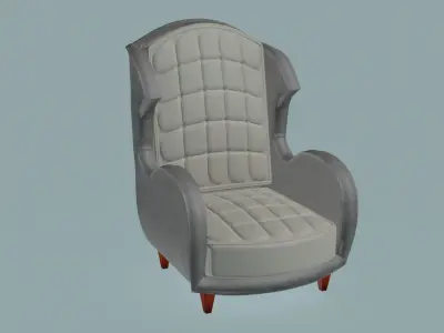 Bristol Club Wingback Lounge Chair 3D model