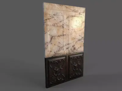 Old Marble Wall Low-poly 3D model