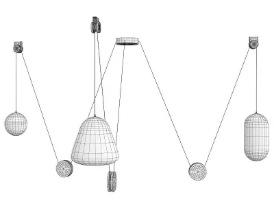 PLANETS pendant light Low-poly 3D model