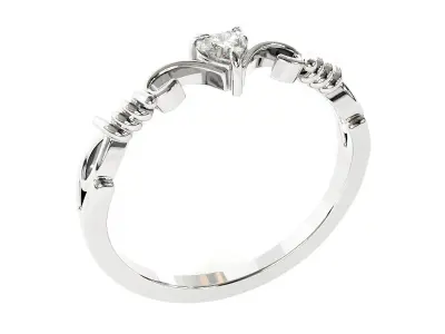 Heart solitaire Ring 3D print model purchase