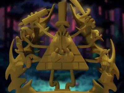 ornamental statue of Bill Cipher 3D print model