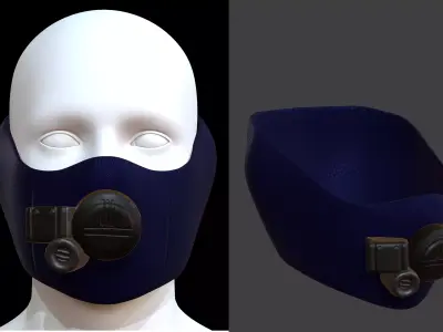 Gas mask helmet 3d model scifi Low-poly  Low-poly 3D model
