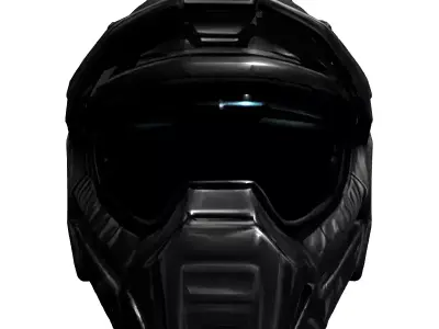 Advanced SciFi Combat Helmet Low-poly 3D model