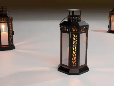Enrum metal candle lamp 3D model