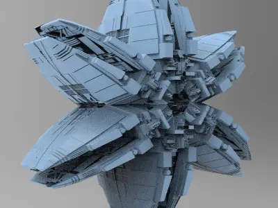 Star Flower Ship design 7  3D model
