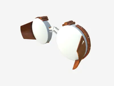 SciFi Glasses G09 White Wood - Character Design Fashion Low-poly 3D model