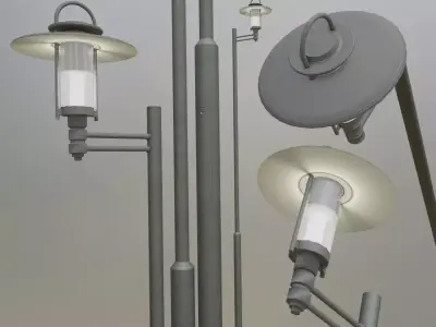 Street Light 6 F1 M1 K0 A2 5000mm Low-poly 3D model