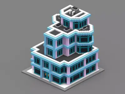 House Voxel - 21 Low-poly 3D model