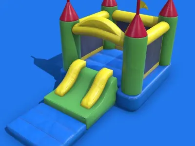 Realistic inflatable castle Low-poly 3D model