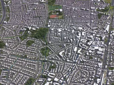 Bussum - 3D City Model Low-poly 3D model