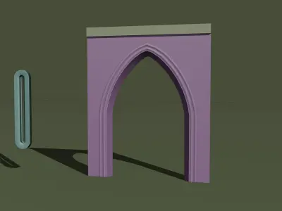 Gothic Arch-gate and Gothic arrow window - High Quality Free 3D model