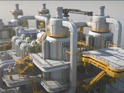 Sci-fi OilRig 3D model