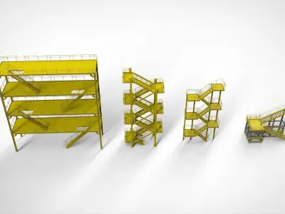 sci-fi stairs 1 3D model