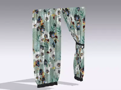 Curtain Low-poly 3D model