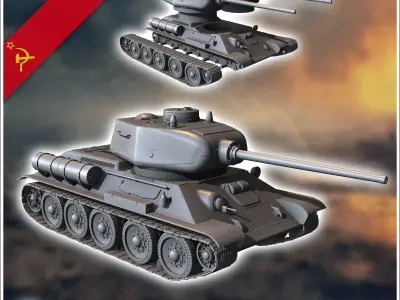 T-34-85 M1943 - Soviet army WW2 Second World East front Ostfront 3D print model