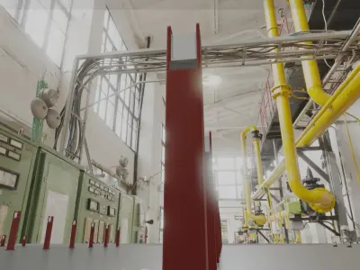 Street Light 8 Bollard 800mm Dark Red Version 4 Low-poly 3D model