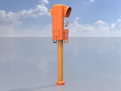 Emergency Telephone Low-poly 3D model