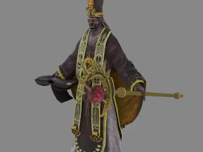 low poly Ghost zombie character 3D model