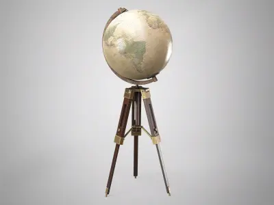 Vintage Floor Globe - Retro World Globe With Floor Stand AAA  Low-poly 3D model