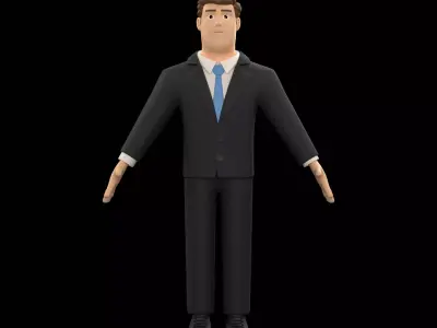 Businessman Cartoon Character Illustration 3D model 3D model 3D model