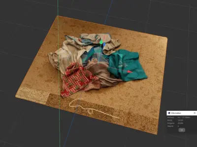 Towel Debris Low-poly 3D model