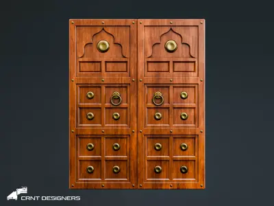 Indian Palace Door Low-poly 3D model