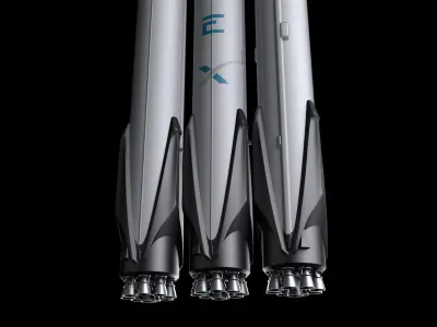 Falcon Heavy Fully Reusable 3D model