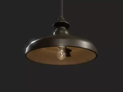 Vintage Ceiling Light Free low-poly 3D model