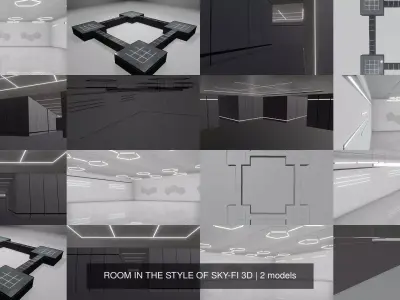 ROOM IN THE STYLE OF SKY-FI 3D 3D Model Pack