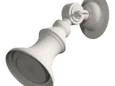 Accra Traditional Adjustable Brass Wall Spotlight 3D model