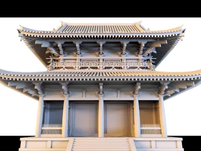 4 Traditioanl Japanese Buildings- 3d Model 3D model