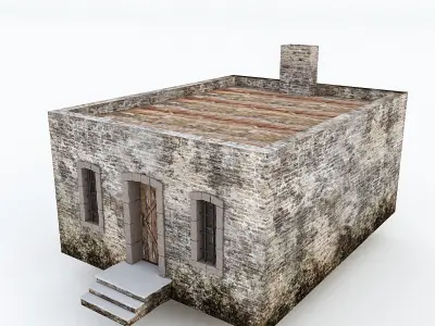 Old Stone Building nterior and Exterior 02 Low-poly 3D model