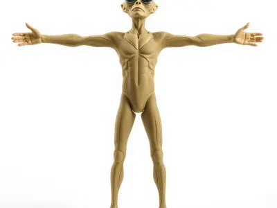 Alien Figure Character model pack Low-poly 3D model