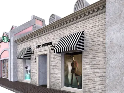 starbucks-building03 starbucks store 3D model