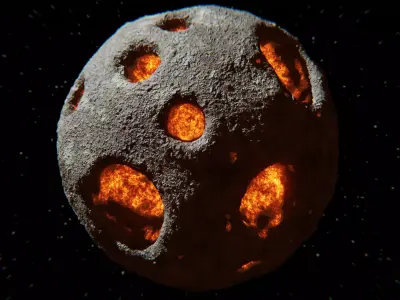 Molten Core Asteroid - Procedural Sci-Fi Rock Model 3D model